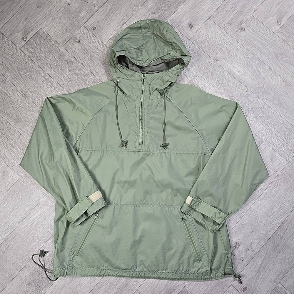 Vintage MTA Pro 90s Women's Large Sage Green Windbreaker 1/4 Zip Cordlock Jacket